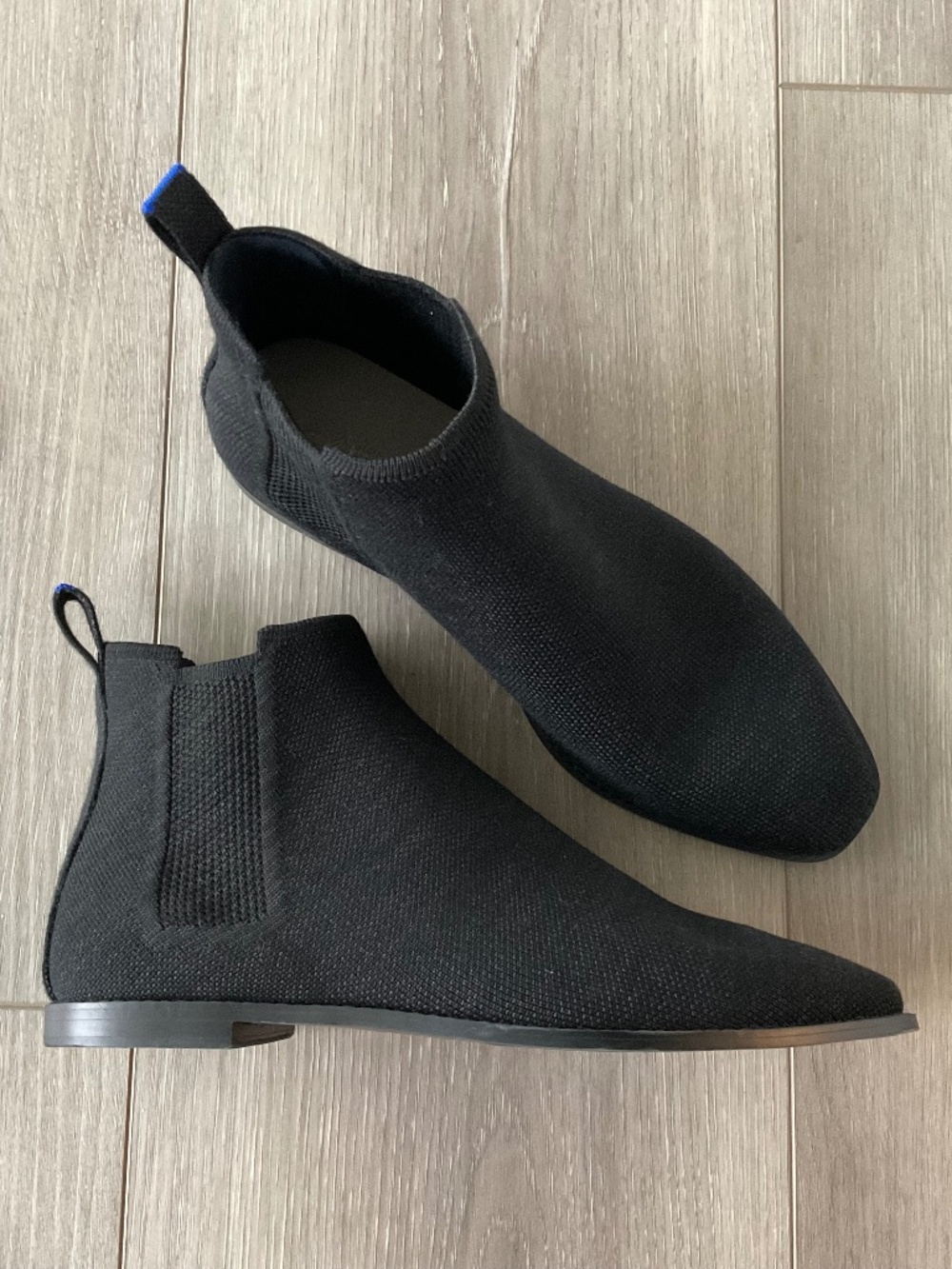 ROTHY'S The Merino Wool Chelsea Slip-On Ankle Booties Black Size 9 LIKE NEW